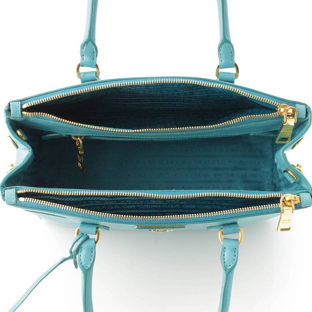 Prada Saffiano Galleria Handbag Blue - Picture 6 of 10
